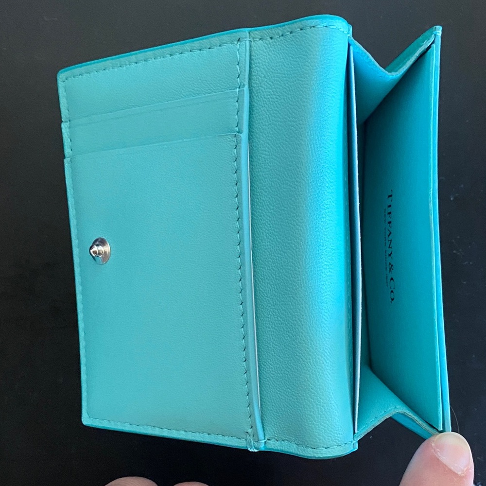 Tiffany & Co. Aqua Leather Card Holder - Picture 2 of 7